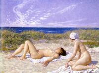 Paul Gustave Fischer - Fischer Paul Sunbathing In The Dunes